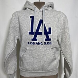 Los Angeles Dodgers MLB Hill Heavy Weight Heather Gray Hoodie Womens XS